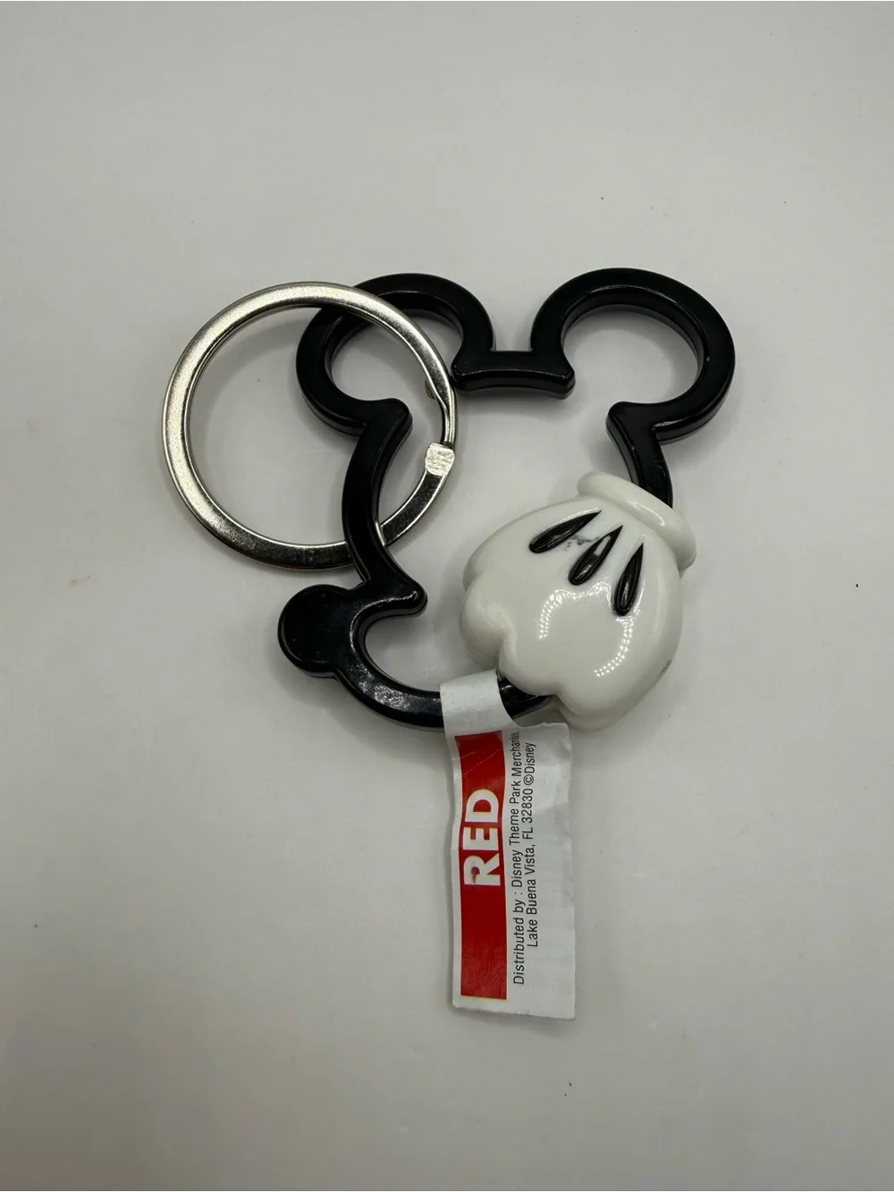 2019 Disney Parks Mickey Mouse Head With Glove Outline Disneyland Keychain NWT